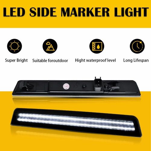 Fit 2015-2022 dodge challenger front bumper smoke led side marker lights lamp