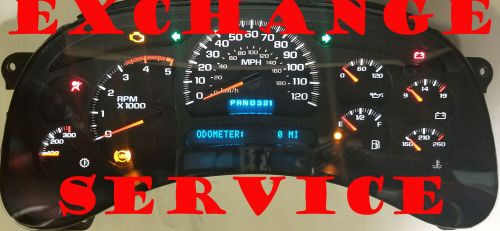 2003 2007 gmc sierra chevy silverado inst cluster exchange 15114652