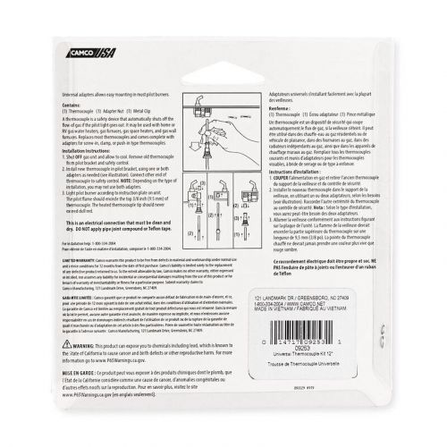 Camco 09253, universal water heater / furnace thermocouple kit, 12 inches