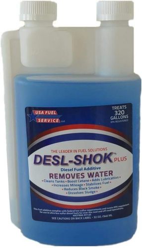 Desl-shok plus diesel fuel additive 32oz disperses water in fuel tanks/systems