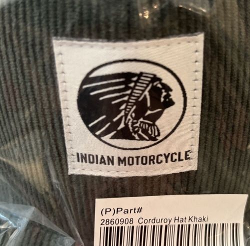 Indian motorcycle adjustable hat - olive green corduroy - 2860908 - new