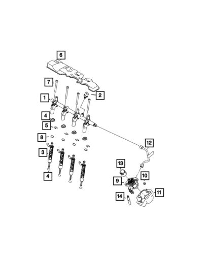 Genuine mopar fuel injector seal kit 68351878aa