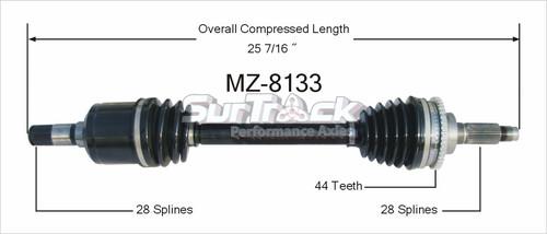 Sur track mz-8133 cv half-shaft assembly-new cv axle shaft