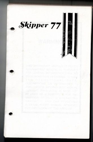 Vtg 1981 original beechcraft skipper 77 pilot&#039;s information manual p/n bac-408