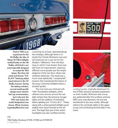 Shelby mustang 1968 gt350 gt500 gt500 kr codes vin build tag in detail book