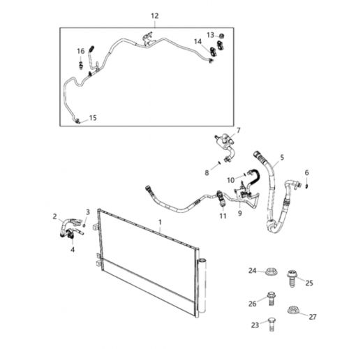 Genuine mopar line-a/c suction 2015-2018 jeep renegade 68255577aa