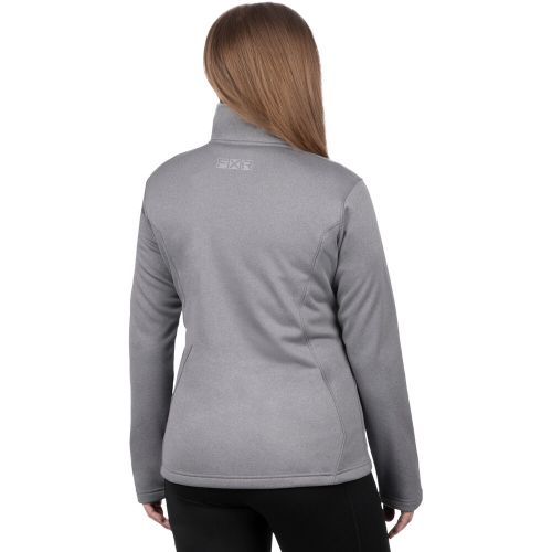 Fxr snowmobile womens elevation tech zip up - grey heather/mint