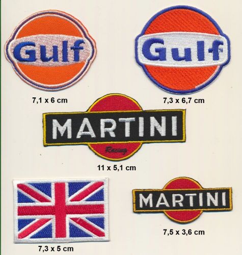 Gulf martini patch patch b-stock set 5 piece auto racing racing f1 b127-