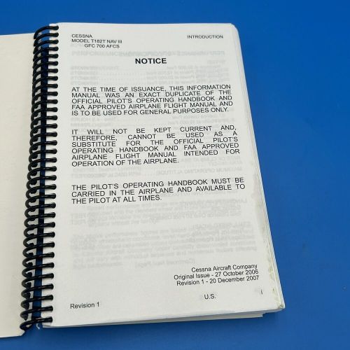 Cessna t182t skylane nav iii avionics gfc 700 information manual 1st revision 07