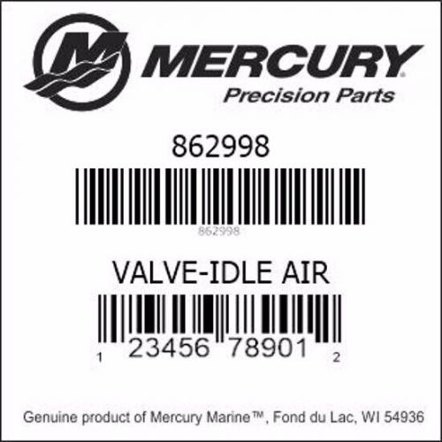 Mercury  idle air valve - part #862998