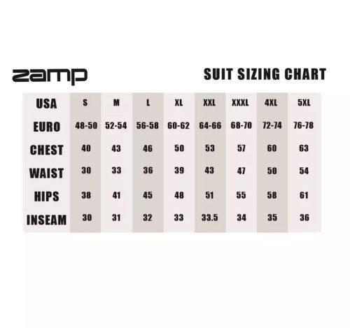 Zamp racing suit zr-10 single layer 1-piece fire resistant sfi 3.2a/1 rated xxl