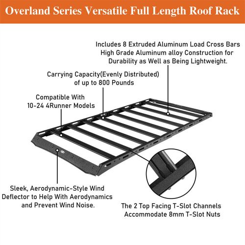 Hooke road roof rack cargo carrier luggage basket fit 2010-2024 toyota 4runner