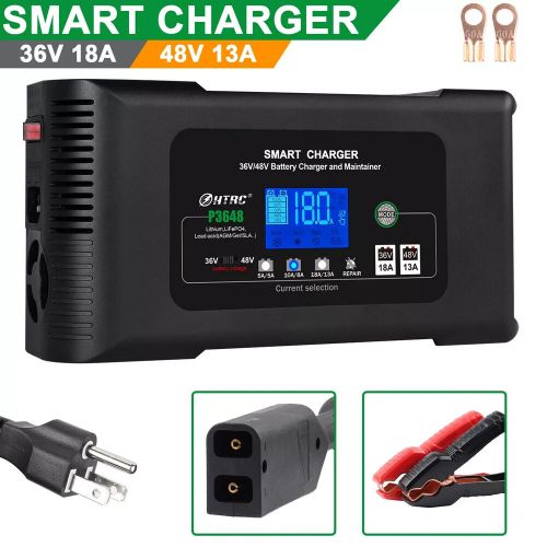 36v 18a 48v 13a smart battery charger with plug for golf cart ezgo txt club car