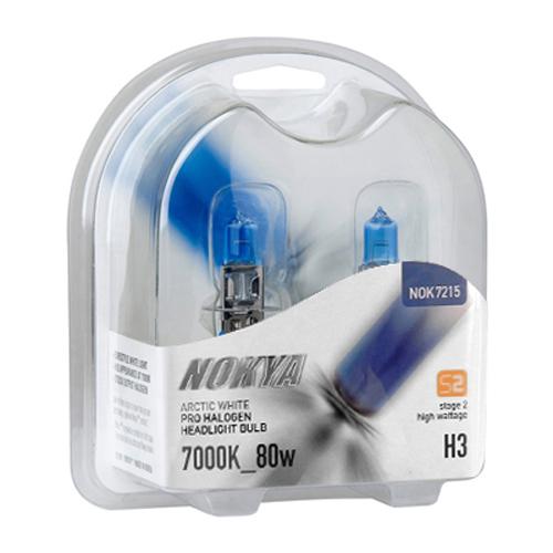 Nokya arctic white stage2 h3 80w halogen headlight bulbs + free gift