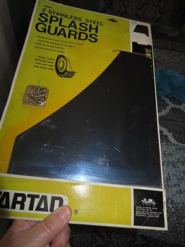 Vtg tartan pair splash guards mud flaps stainless steel  extra large, 2 in pack