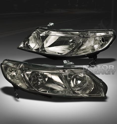 2006-2011 honda civic sedan 4dr crystal jdm smoke headlights 2007 2008 2009 2010