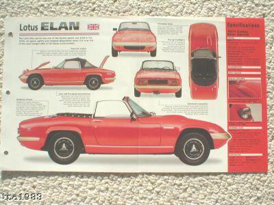 1970 / 1971 / 1972 lotus elan imp brochure