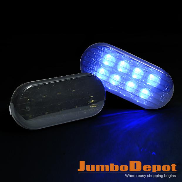 2 piece brand new fits vw jetta golf mk4 passat side marker light led blue lamp