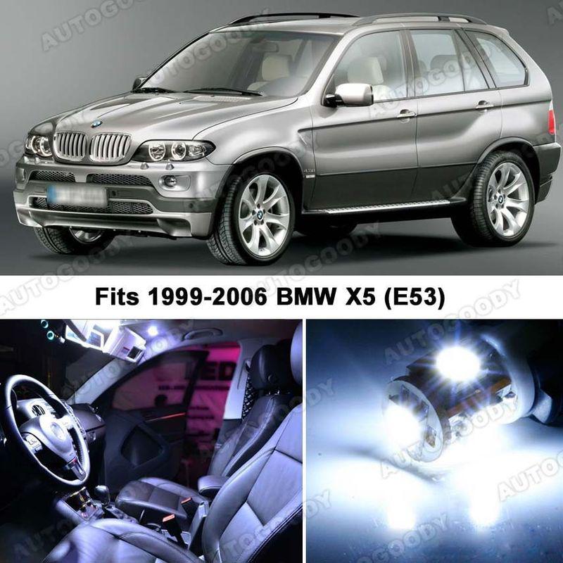 Bmw x5 white led lights interior package kit m e53