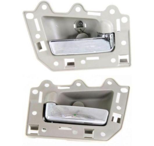 New inside interior door handles beige chrome pair set for 05-11 grand cherokee