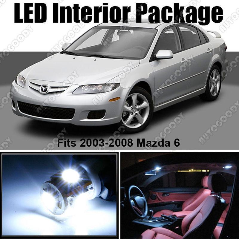 7 x white led lights interior package deal for mazda 6