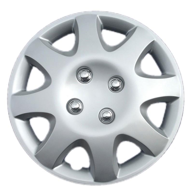 13" hub caps full wheel covers 8 spoke silver cover set of 4 (kt89513sl)