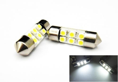 2x festoon bulb 31mm 6 smd led light lamp white dome map step de3175 de3022 3021