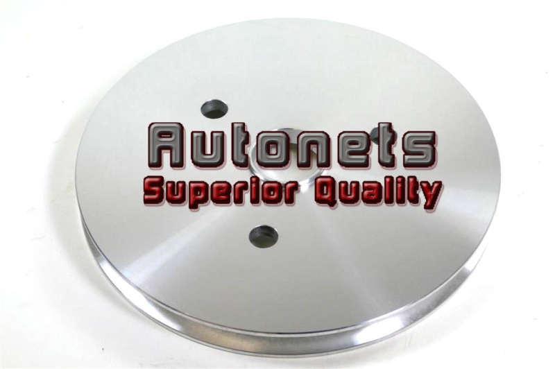 Satin aluminum small block chevy crankshaft pulley swp 55-68 1 groove single