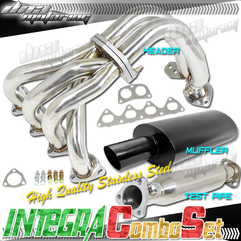 Acura integra 92-93 rs/ls/gs 4-2-1 stainless steel header+2.5" oem/oval muffler