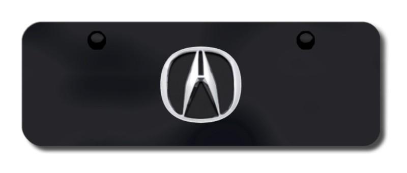 Acura chrome logo on black mini-license plate made in usa genuine