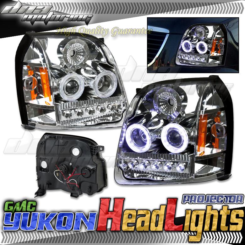  dual halo projector led chrome housing 1pc headlight head/light/lamp/corner gmc