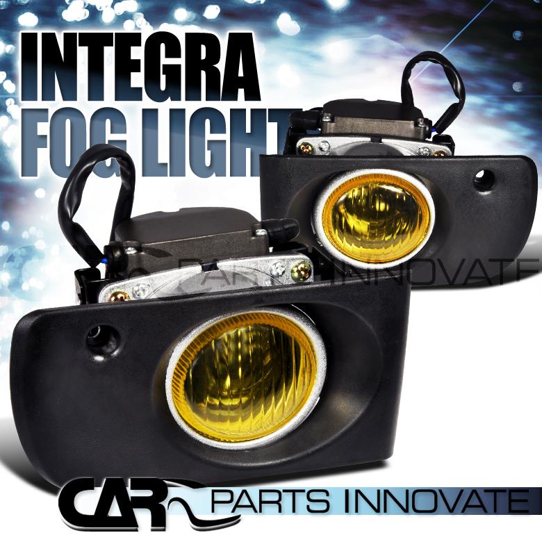 1994-1997 acura integra yellow lens fog lights driving bumper lamp