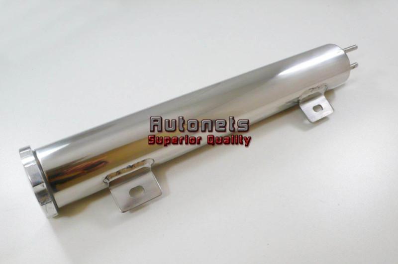 13" stainless steel radiator overflow tank universal fit twist in cap