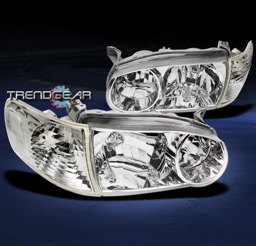 01-02 toyota corolla ce le s crystal jdm chrome head light+corner signal parking