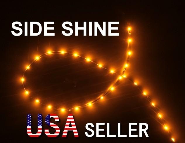 2x 30cm audi style 12" side glow 15-smd led light car truck flexible strip amber