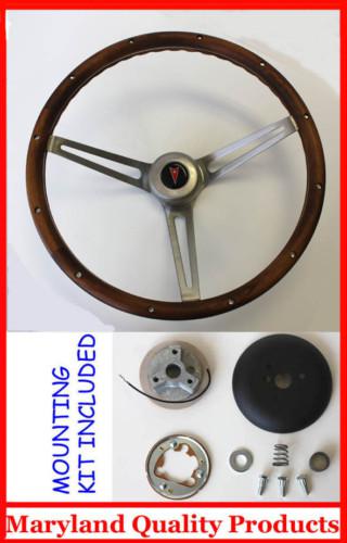 1967-1968 grand prix gto firebird grant real wood walnut steering wheel 15"