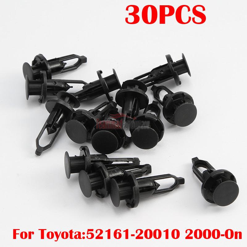 30pcs nylon plastic rivet fastener bumper clip retainer screw fender for toyota