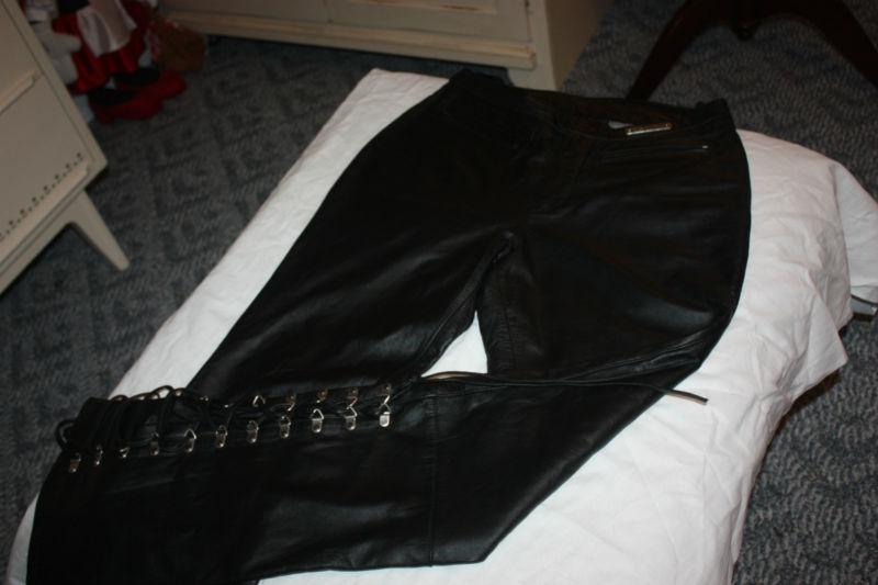 Ladies harley davidson leather pants size 8