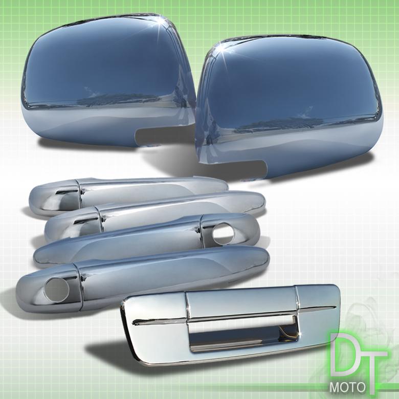 05-13 toyota tacoma truck chrome side mirror cover+door handle+tailgate trim set