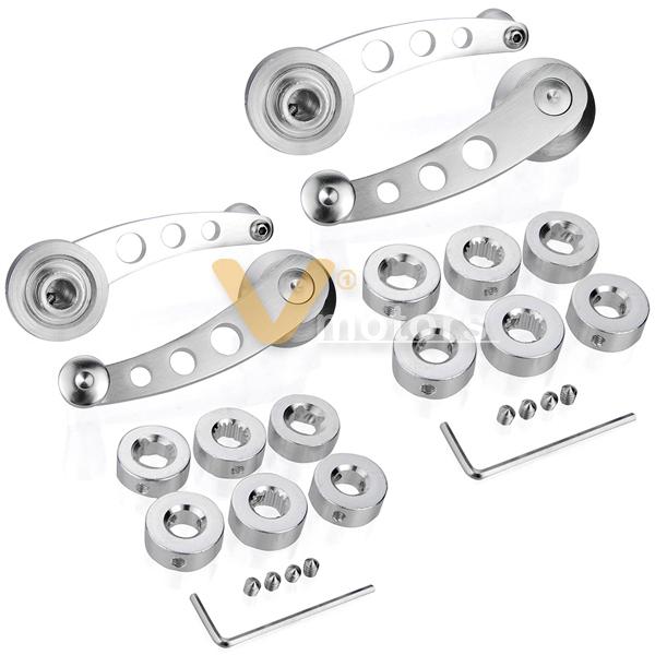 Billet chrome car pickup truck handle crank for 4 door manual window winders set