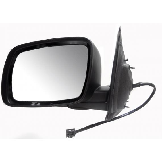 Smooth black power heated side view door mirror foldaway driver left lh