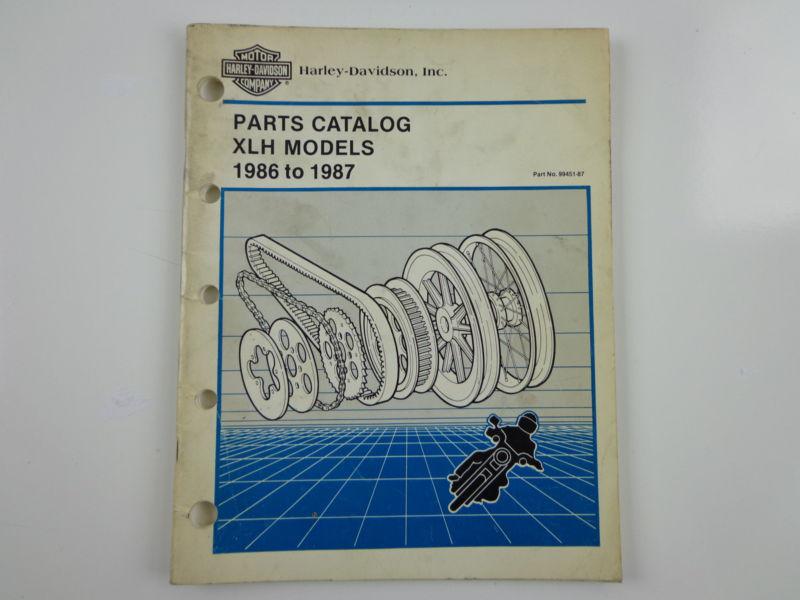 Harley davidson 1986-87 sportster xlh models parts catalog 99451-87