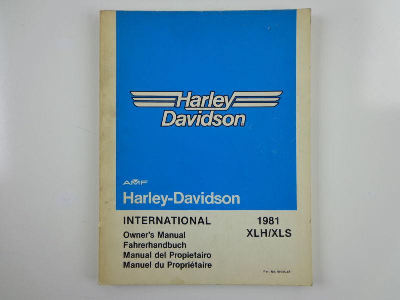 Harley davidson used 1981 xlh/xls sportster international owners manual 99965-81