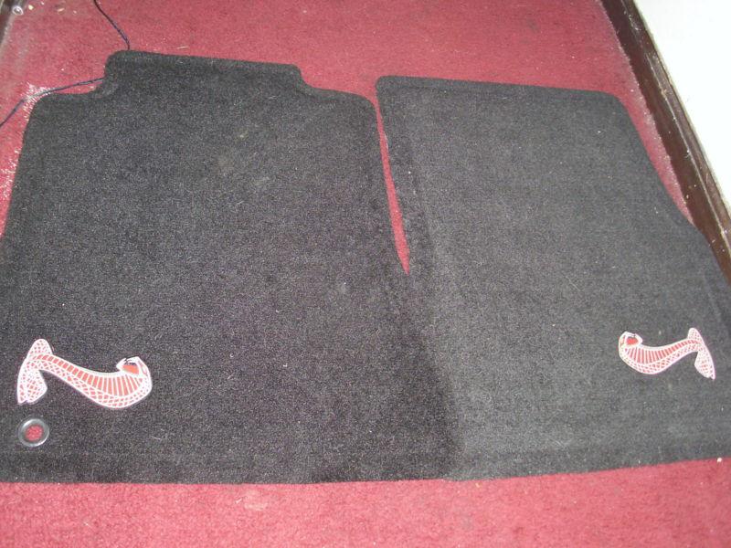2007 2008 2009 ford mustang gt500 shelby cobra red snake floor mats new black