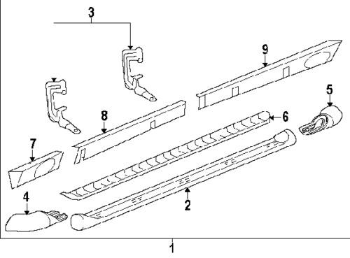 Gmc 25804641 genuine oem factory original step bar rear extn