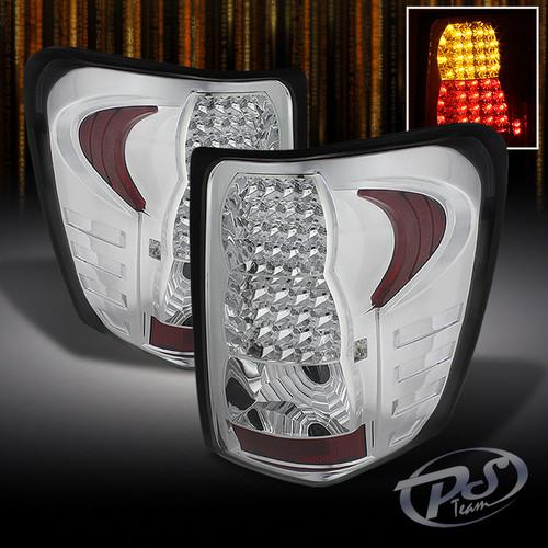 99-04 jeep grand cherokee suv led chrome tail lights brake lamps left & right