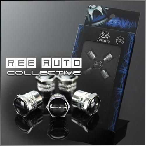 Metal tire wheel valve stem cap set for mercedes benz amg a b c clk cl cls class