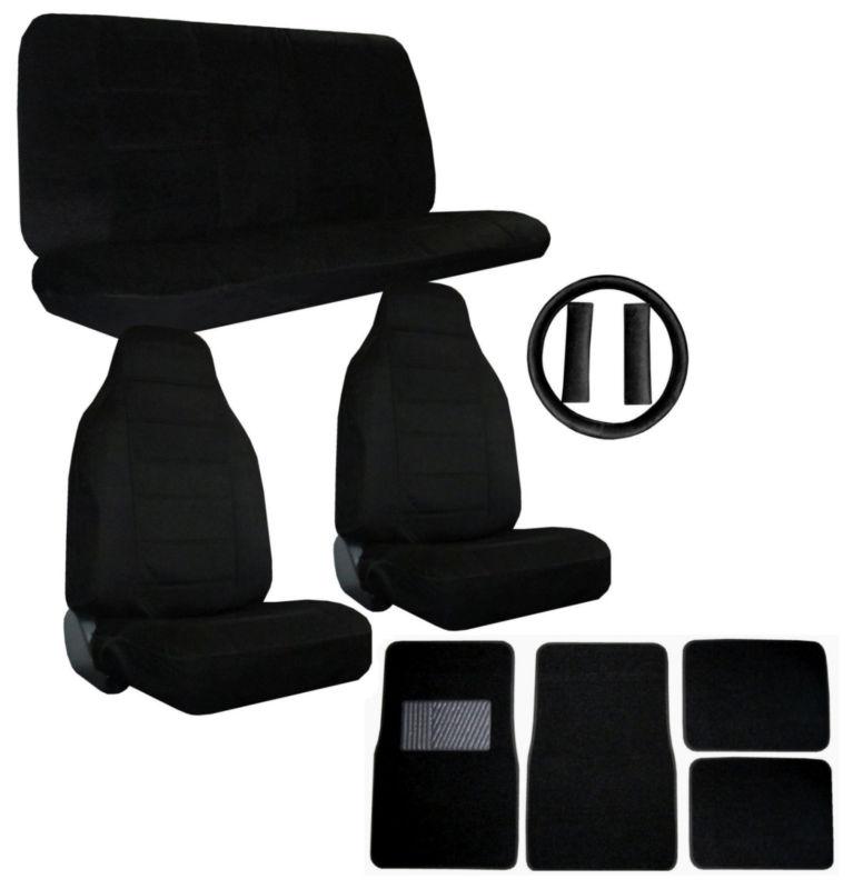 Right on breathable cloth covers for seat & steering wheel w/ floor mats black 8