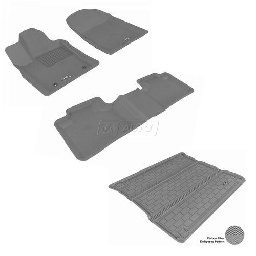 Custom fit front rear cargo floor liner gray set for 11-13 jeep grand cherokee