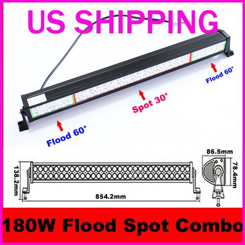 180w led spot flood combo alloy work bar diving light lamp offroad 4wd boat 240w